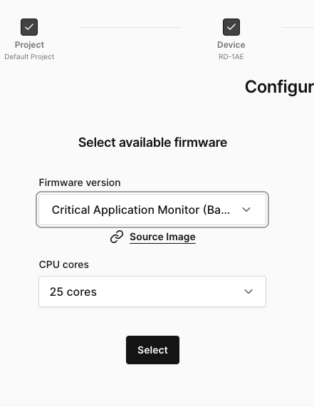 OADK Device Creation window
