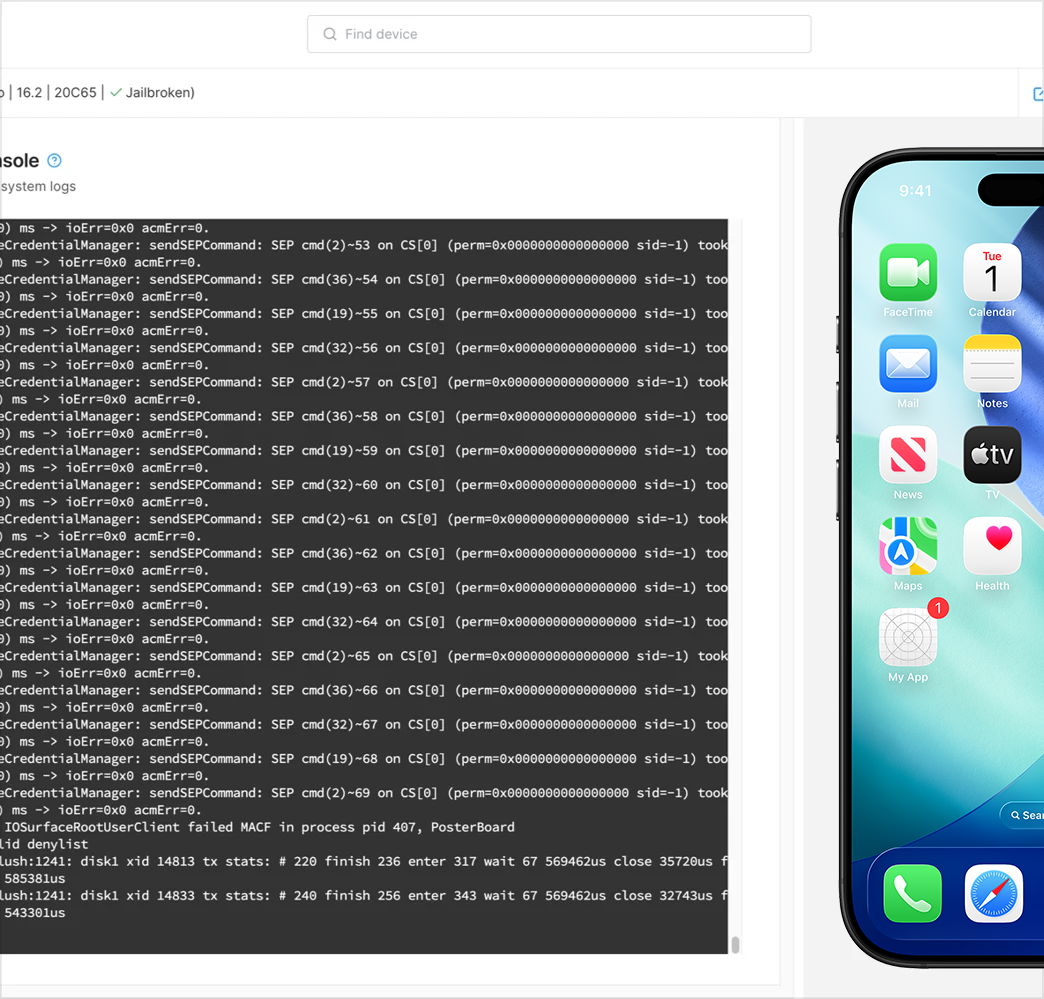 Partial screenshot of a dashboard showing a terminal console