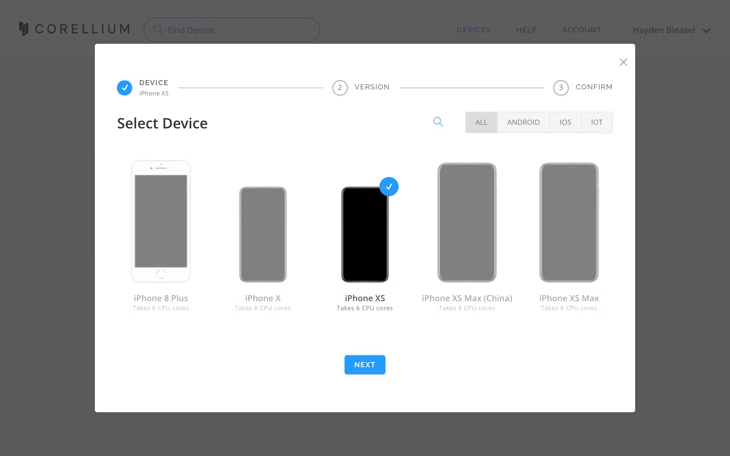 CORE_Platform-Overview-Select-Device