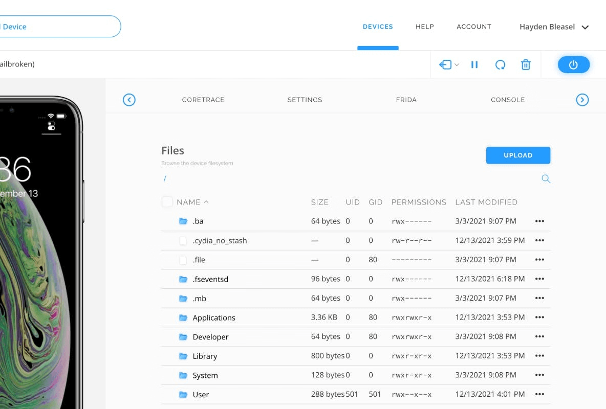 Files section