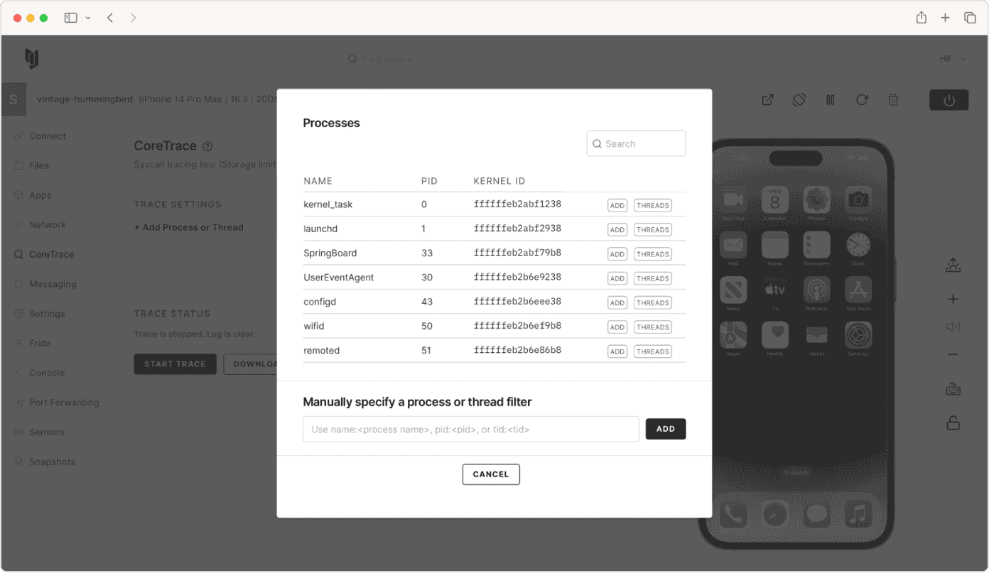 device-features-coretrace-processes