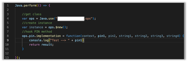 A screenshot of a code snippet. 